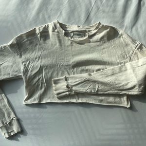 JOAH Brown Long Sleeve Crop T